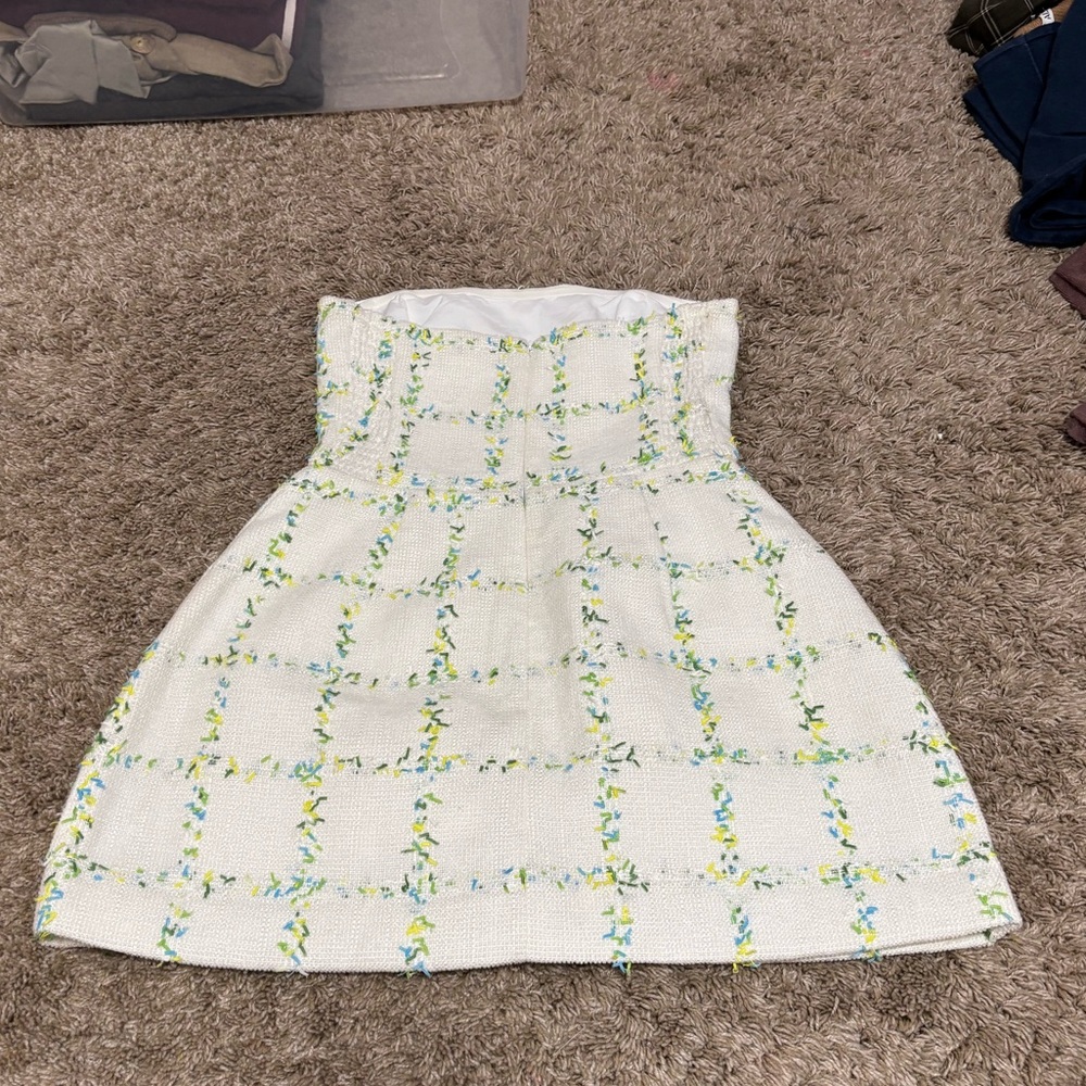 Amanda Uprichard Strapless Bethany Skort Romper in White - Picture 4 of 6